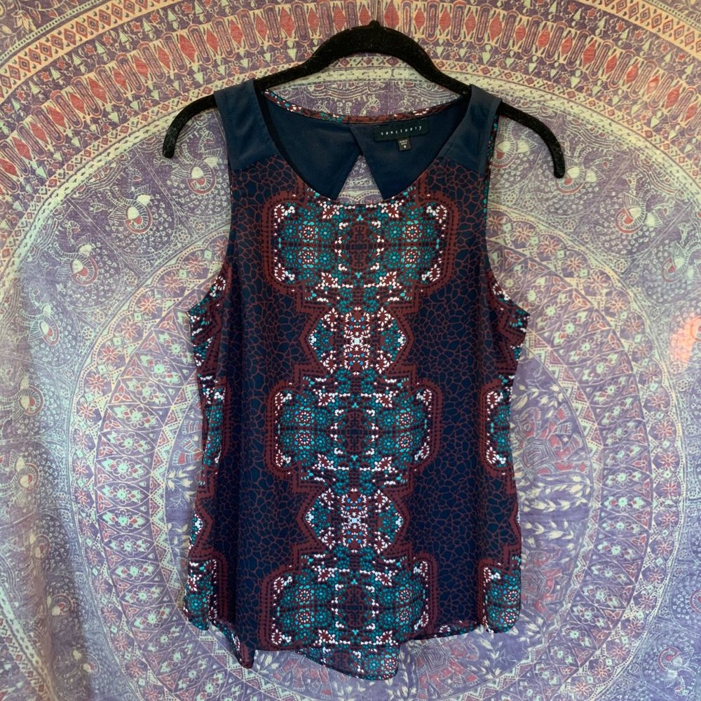 Sanctuary Gemotric Tank with Cut Out Back